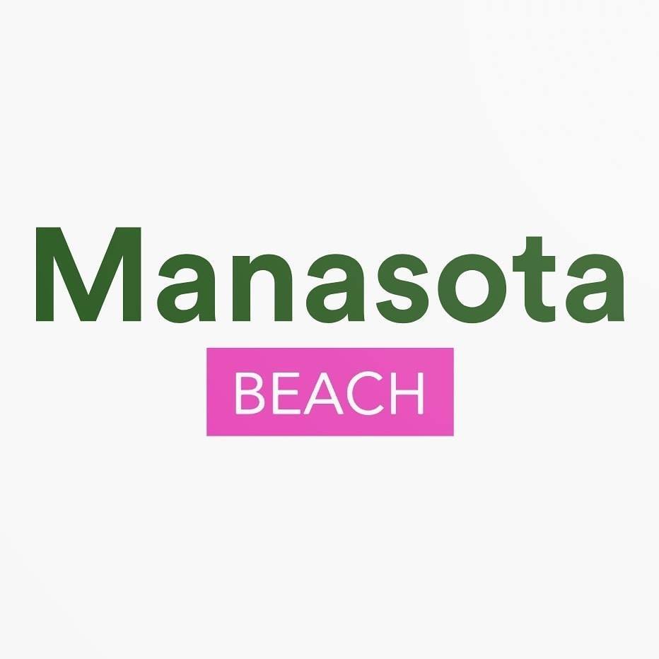 Manasota Beach logo green and pink